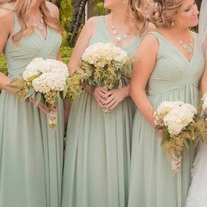 Dusty sage green formal dress